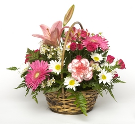Perfectly Pink Basket from Bixby Flower Basket in Bixby, Oklahoma